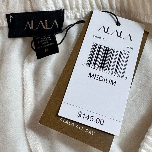 Alala Fleece off Duty Sweatpants Womens Sz M Bone Pull on Drawstring Fleece New - Picture 16 of 16